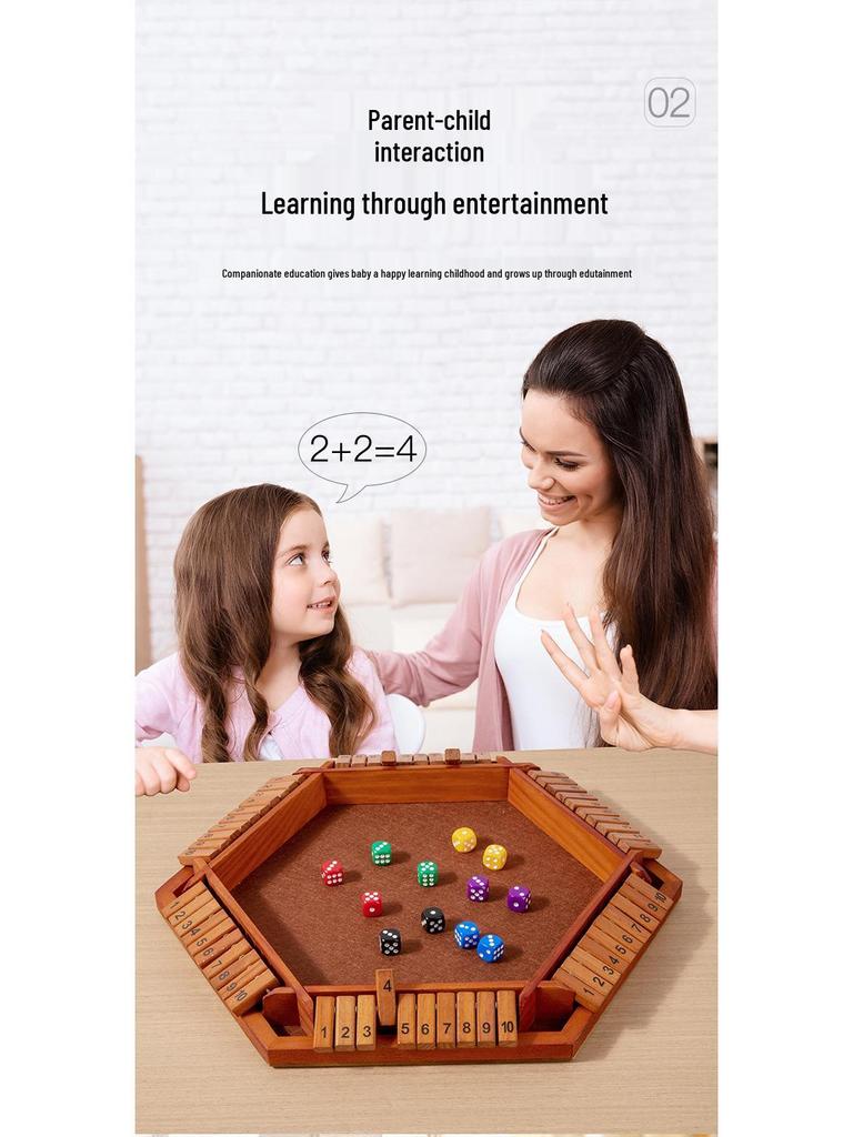 Шестиугольная деревянная математическая игра-перевертыш - Обучающая настольная игрушка для родителей и детей и забава для вечеринок