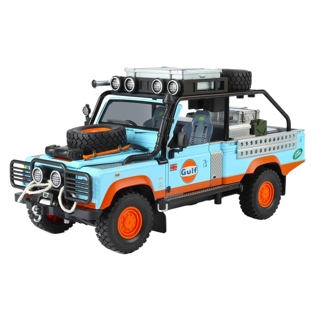 1/24 Land Range Rover Defender 110 Tomb LE Сплав Пикап Модель автомобиля Литые под давлением Внедорожники Модель автомобиля Звук Свет Детская игрушка Подарок