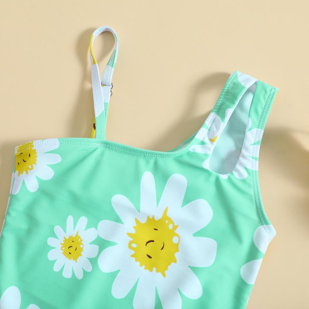 One-Shoulder Floral Strappy Swimsuit