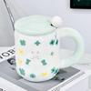 Cartoon Cute Rabbit Coffee Cup with Lid Creative Cup Ceramic Mug Girl Best Friend Home Gift Water Cup