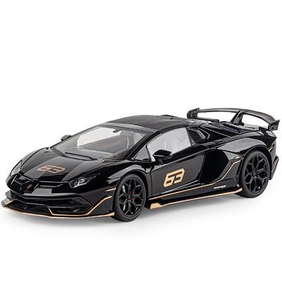 Большой размер 1/18 Lamborghini Aventadors SVJ 63 сплава спортивная модель автомобиля литая металлическая игрушка гоночная модель автомобиля имитация звука и света детский подарок