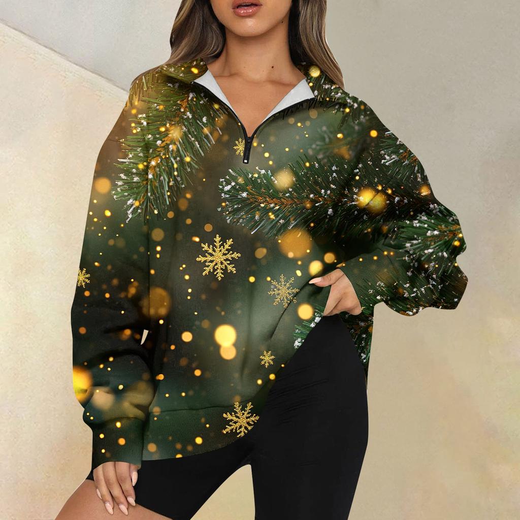 Женская повседневная мода с длинным рукавом и принтом, свободный свитшот на молнии