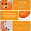 Donut Ambient Light Night Light, Wireless Rechargeable 2-in-1 Table Lamp with Touch Dimmer, Cordless Warm Orange Glow Wall Mountable Lighting