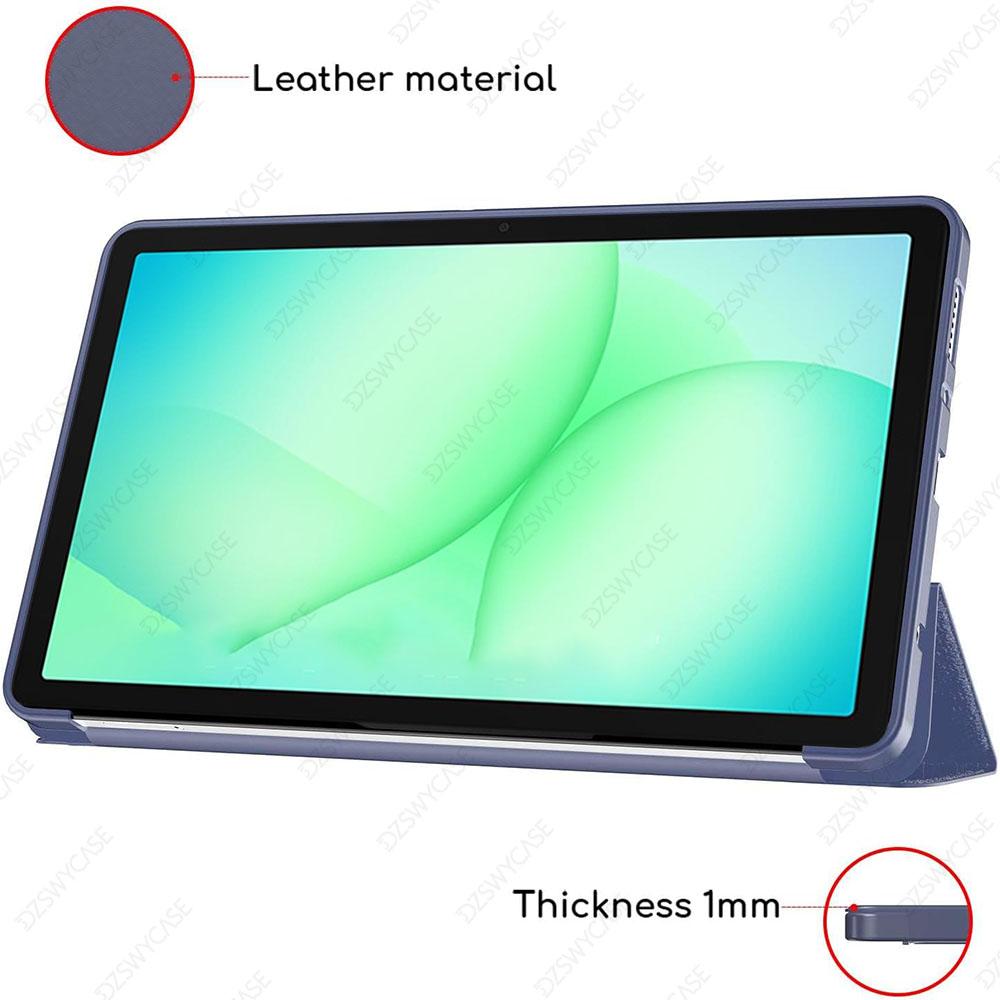 Силиконовый чехол для Samsung Galaxy Tab A9/A11 8,7 дюйма SM-X110 X130, Тонкая обложка-книжка с подставкой-трифолдом, Поддержка Авто Сон/Пробуждение