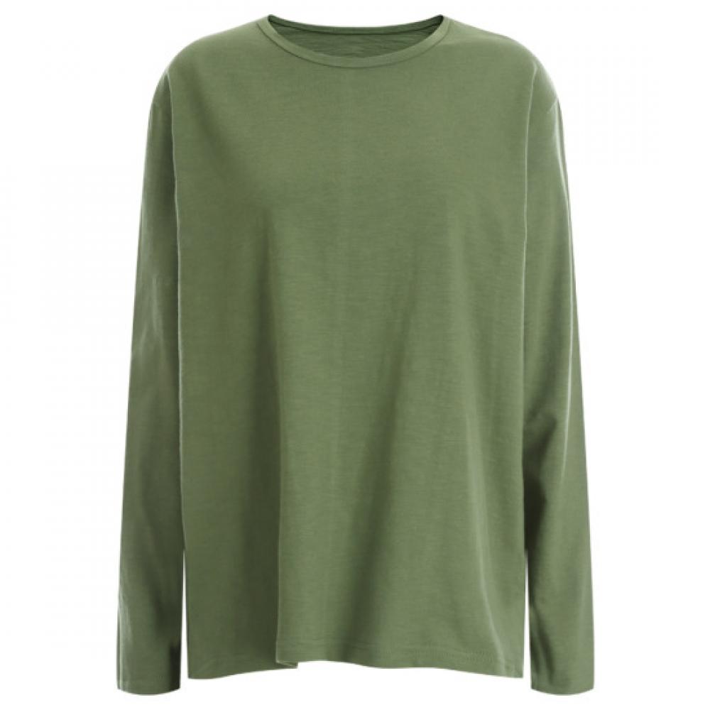Shop WomeN RouNd Neck Basic Solid 6 Colors LoNg Sleeve T shirT N Dai Wsh 12129