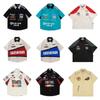 Men's Summer Loose Retro Hiphop Street Racing Short Sleeve Shirt