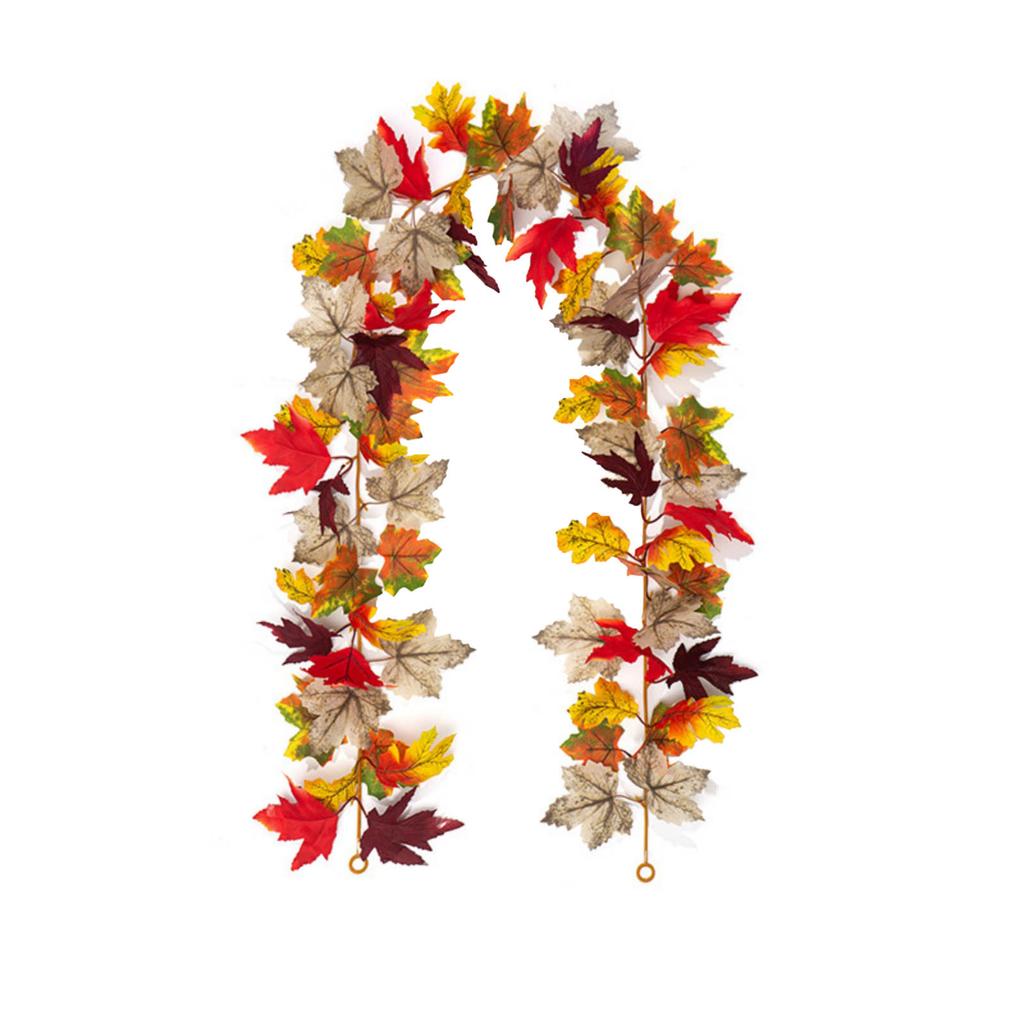 Artificial Maple Leaf Garland 175cm Realistic Decorative Vine for Indoor Outdoor Wall Door Window Table Event Display