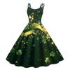 Women's Fashion St. Patrick's Day Printed Sexy Strapless Gothic Cocktail Dress Punk, Vintage Dress.