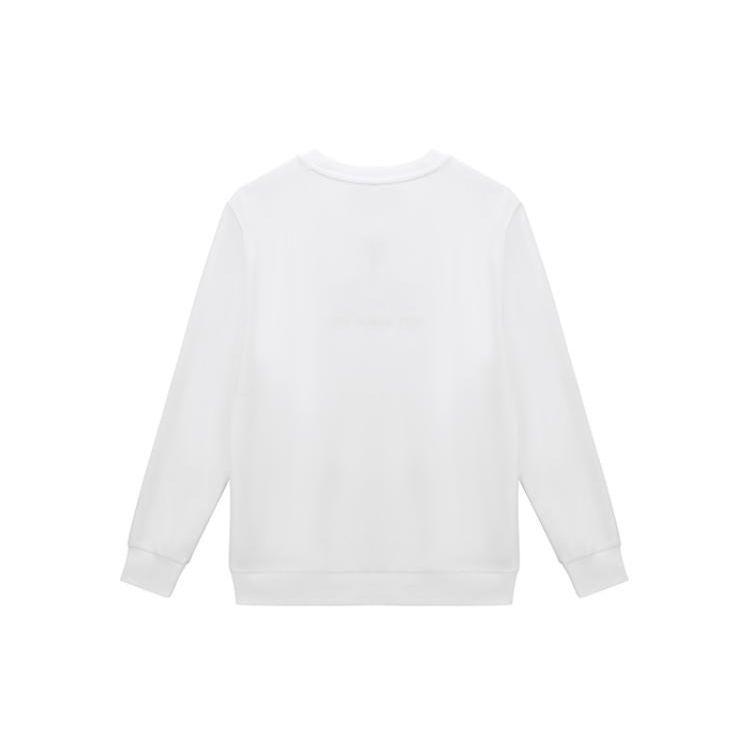 Li-Ning Серия пинг-понг, однотонный пуловер с буквенным принтом и логотипом, повседневная толстовка с круглым вырезом, топы унисекс, белый цвет, AWDT281-1