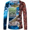 Fishing Pattern 3d Printed Summer Men's/Women's Crew Neck T-Shirt Casual Long Sleeve Oversized Fashion Quality Trend Pullover