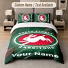 Custom Bedding Set South Sydney Rabbitohs Pattern, Print Name Text 1 Duvet Cover plus 2 Pillowcases Home Textile