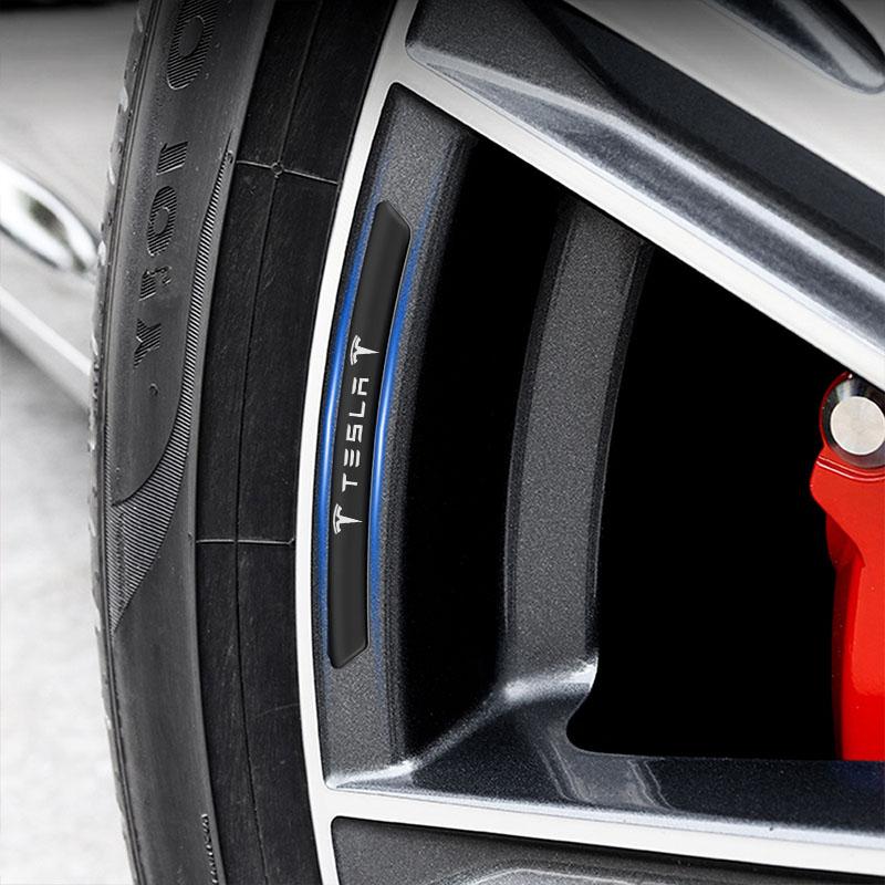4Pcs Auto Wheel Hub Badge Tire Rim Stickers Accessories For Tesla Model 3 Model X S 2016-2023 Model Y Decals TM3 TMX