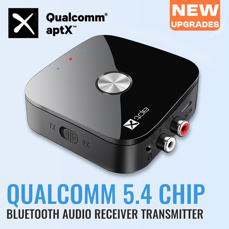 AptX-Adaptive/HD/LL Bluetooth 5.4 аудио передатчик приемник 3.5 мм AUX стерео RCA музыкальный беспроводной адаптер с микрофоном для автомобиля ТВ ПК
