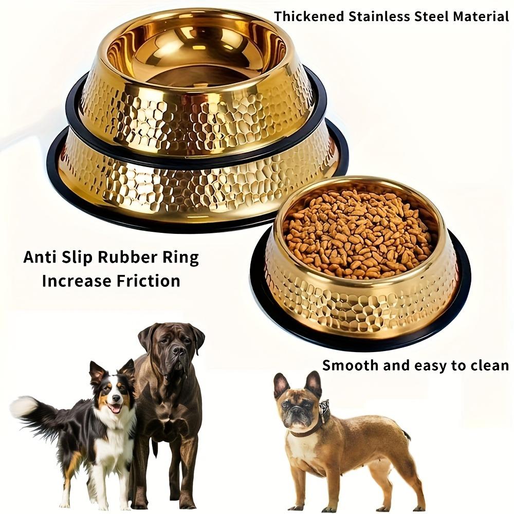 Stainless Steel Pet Feeding Bowl Gold Plated Cat Food Dish Dog Water Food Bowl  for Feeding