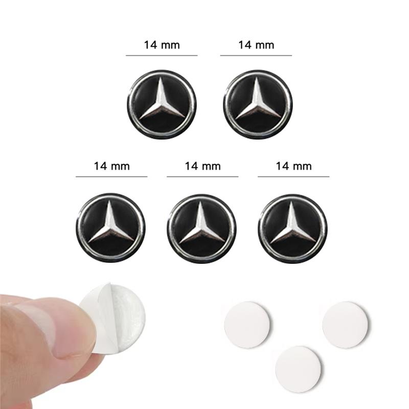 Hub Cap 5/10PCS 14mm Car Key Shell Sticker Dedicated For Mercedes Benz AMG GLC GLE GLS CLA GLA GLK W204 W205 W210 W212 W169 W177 BLS1