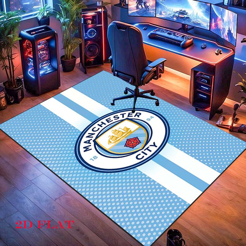 Ковер с логотипом MCFC для гостиной, спальни, дома, декора дивана, нескользящий коврик для игр детей