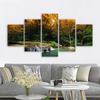 5 Panels Landscape Waterfall Posters and Prints Canvas Painting Wall Art Pictures Living Room Home Decor Lake Tree No Frame