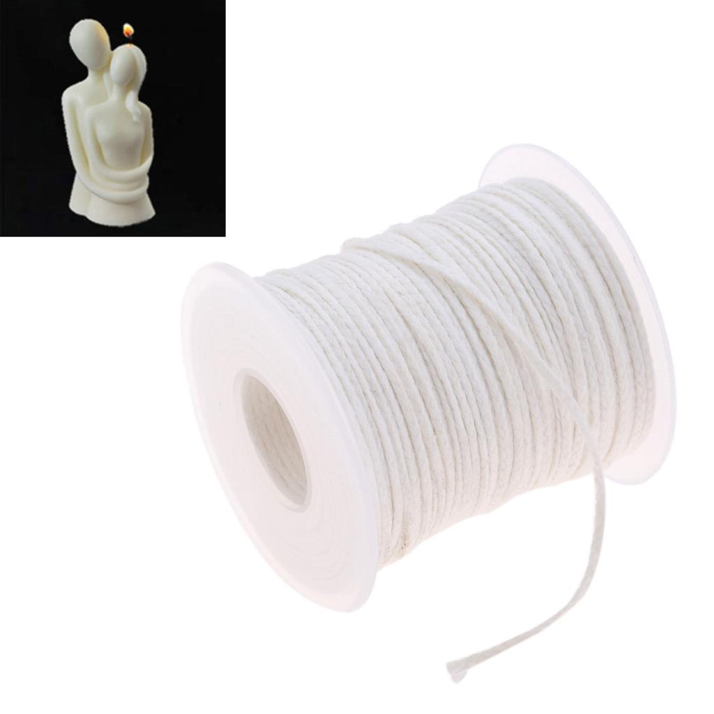 Проволока для свечного фитиля Белая 61м Диаметр 12.5мм Основание 2.6мм Хлопок Алюминиевый сплав Рулон свечного фитиля для DIY изготовления