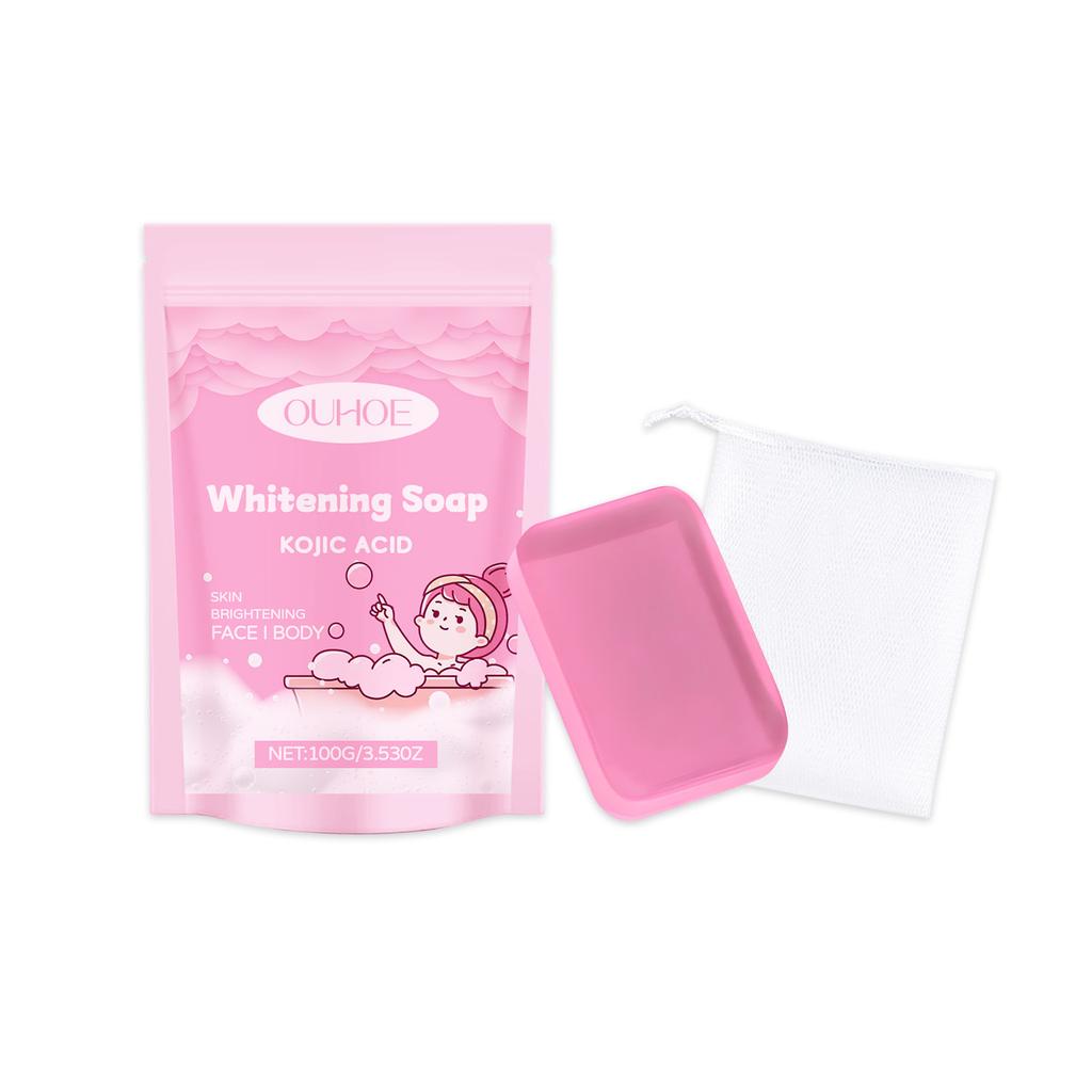 Kojic Acid Whitening Soap Deep Cleaning Chicken Skin Dark Spot Remover Oil Control Brighten Armpit Underarm Knee Lightening Soap