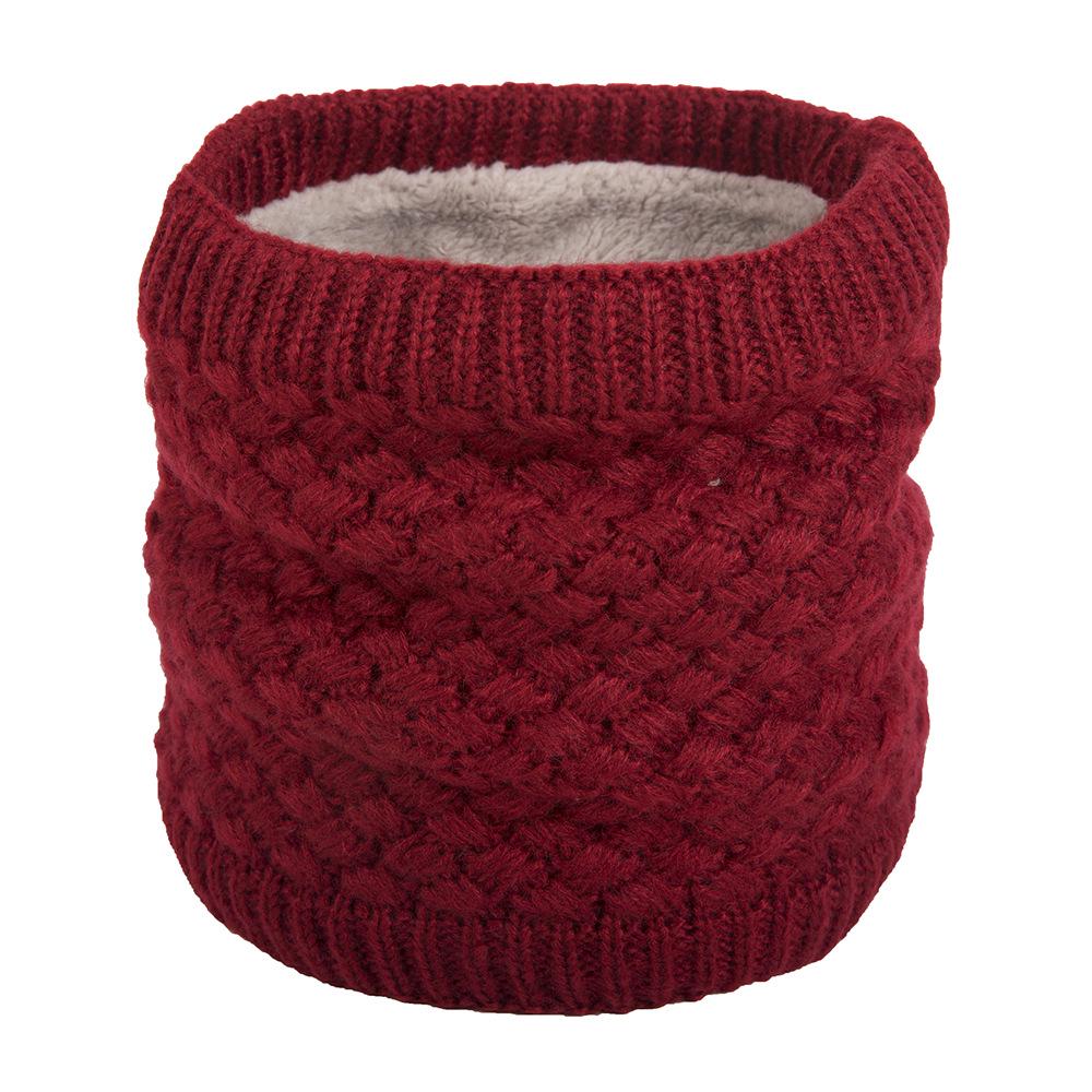 Мужской и женский корейский стиль, однотонный шейный платок, модный для пар, флисовая подкладка, утеплитель для шеи, толстый зимний теплый вязаный шерстяной шейный платок