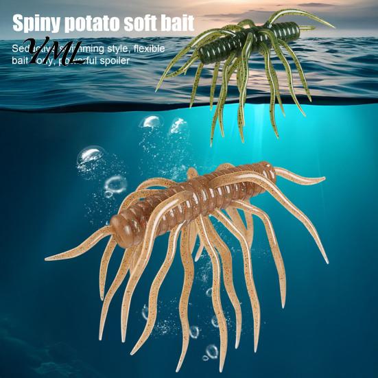 Artificial Fishing Lure 1/3/5Pcs 9.5cm/9g Floating Soft with Multi-Tentacles, Realistic Topwater Multi-Tentacles Bionic Bait, Swimbait for Freshwater