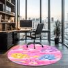 Bear Printed Round Rug Carpet Chair Rug Area Rug Entryway Doormats,for Office Chair Living Room Bedroom Kitchen Room.