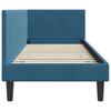 L shaped bed frame with headboard blue 80 cm x 200 cm velvet