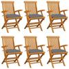 Day and Night - Day and Night Garden Chairs 6 Units Solid Teak Wood with Gray Cushions