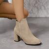 Женские ботильоны большого размера, модные туфли с острым носком, женские ботильоны на среднем каблуке с боковой молнией и эластичной вставкой, женские ботильоны