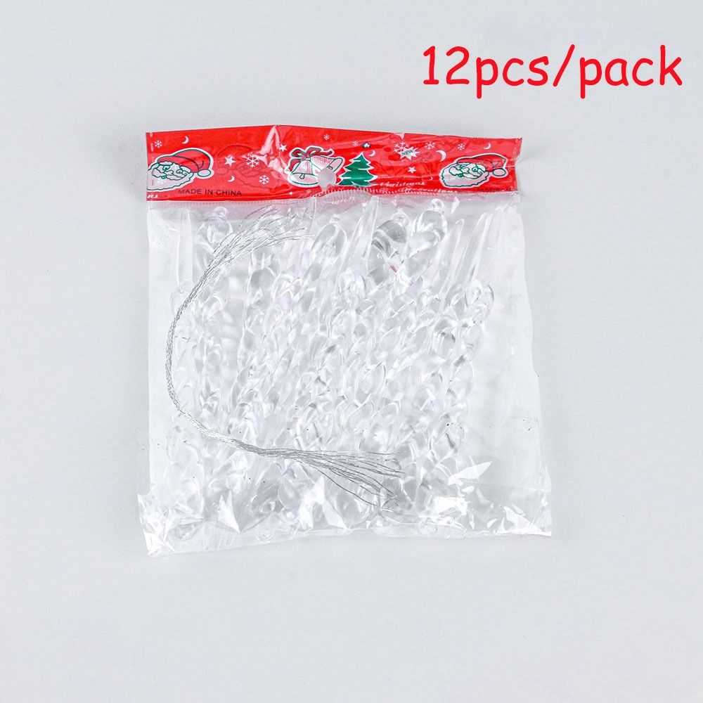 12PCS 12cm Transparent Icicle Thread Xmas Tree Drop Ornament Creative Ice Strip Pendant Home