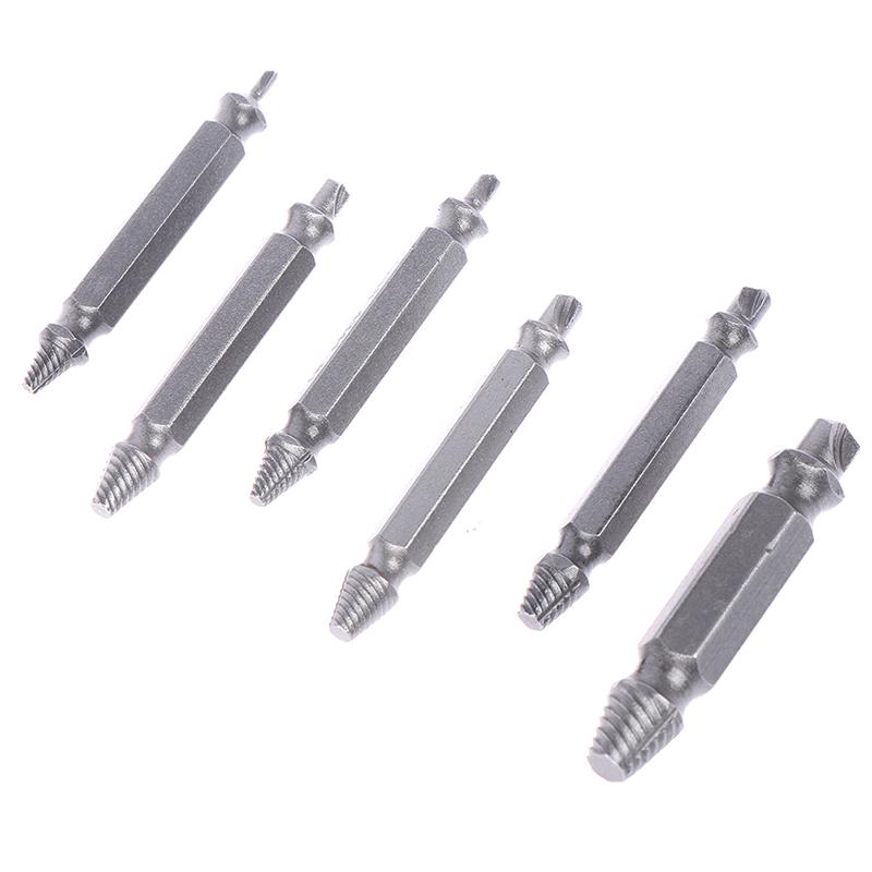 6Pcs/Set Portable Broken Bolt Remover Tool Universal Damaged Screw Extractor Speed Out Drill Bits