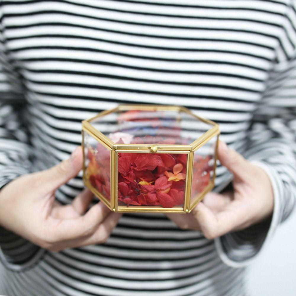 С крышкой, геометрическая шкатулка для ювелирных изделий, легкая, роскошная шестиугольная шкатулка для сережек ко Дню святого Валентина