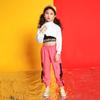 New Stylish Girls Jazz Dance Costume for Hip-hop Unique Girls Jazz Dance Suit with Letter Print Navel Clothing Street Clothes
