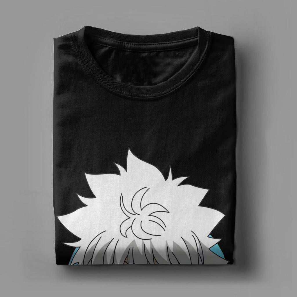Новинка Killua Zoldyck Аниме HXH Футболки для мужчин O-образный вырез Чистый хлопок Футболка с коротким рукавом Футболка с принтом Одежда