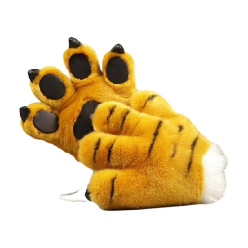 1/2/4Pcs Tigeres Costume Set Tigeres Ears Headband Tail Paw Gloves Kids Halloween Christmas Party Animal Cosplay Costume