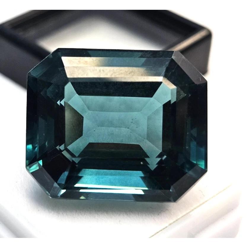 Natural Teal Blue Tourmaline Emerald Cut 40+ Ct Beautiful Certified Gemstone