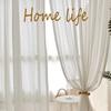 Retro Romantic White Lace Embroidered Mesh Knitted Chiffon Curtain - Top Pole Through Living Room Decoration Partition Curtain, Bedroom Window