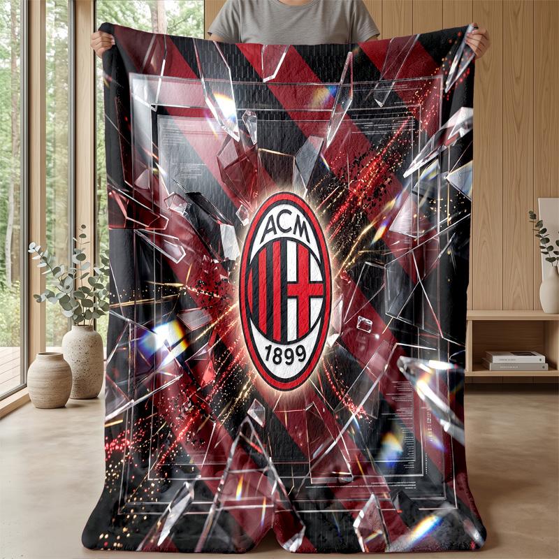 AC Milan Theme blanket Soft Flannel Blanket Plush Throw Blanket Cozy Sofa Bed Blanket for Home Decor