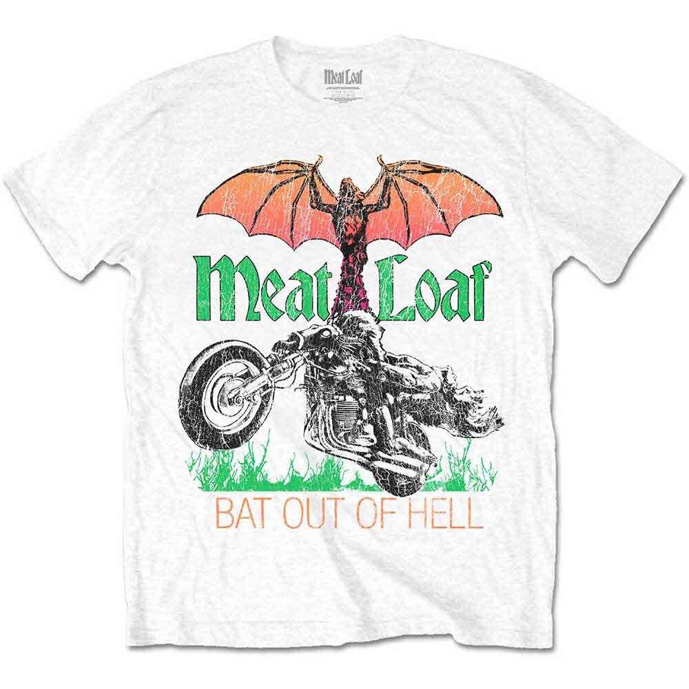 Meat Loaf Bat Out Of Hell T-Shirt White New