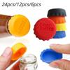 6/12/24PCS Creative Silicone Beer Bottle Cap Preservative Cover Bottle Cover Vinegar Soy Corktail Lid Wine Savers Bar Accessorie 7