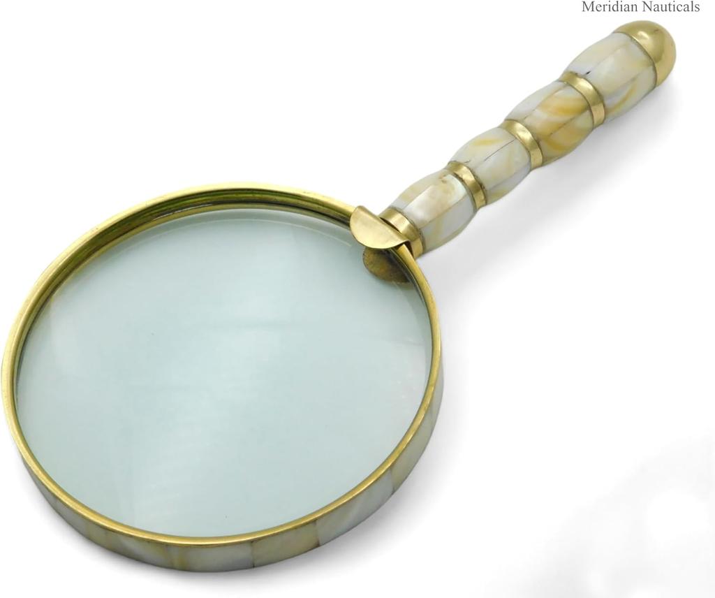 Увеличительное стекло Manifer из латуни с кожаным футляром для хранения, ручная работа, классический вид