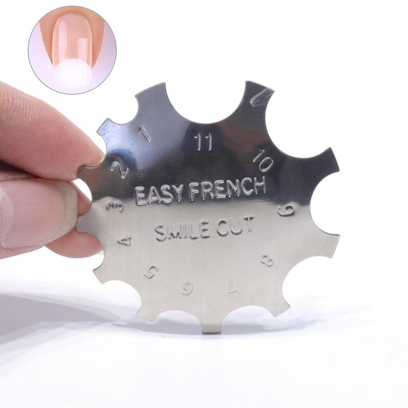 1 шт., французская резка для трафаретов для ногтей, триммер, машинка для стрижки, многоразмерные пилочки, поли-наконечники, инструмент для гель-маникюра для ногтей
