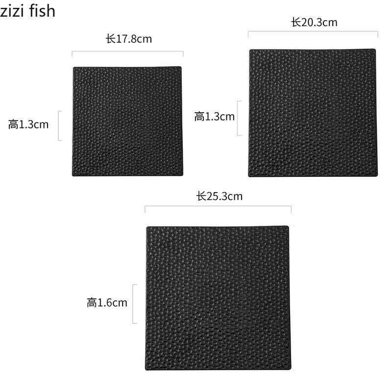 Черная керамическая тарелка для стейка с креативной сотовой текстурой, плоская тарелка, тарелка для суши, десертное блюдо, сервировочные тарелки, специальная столовая посуда