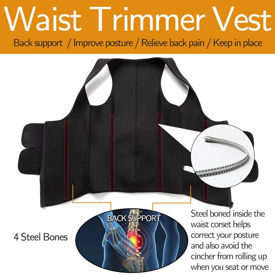 Men Waist Trainer Sweat Vest Corset Sauna Suit Slimming Body Shaper Workout Tank Tops Tummy Control Shapewear Compression Shirt