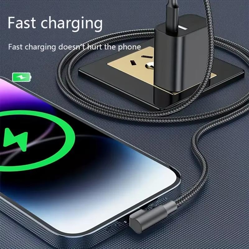 Угловой кабель USB C Type C 90° для быстрой зарядки iPhone 17 16 15 Pro Max Samsung S25 S24 Xiaomi Redmi POCO OnePlus Oppo Vivo