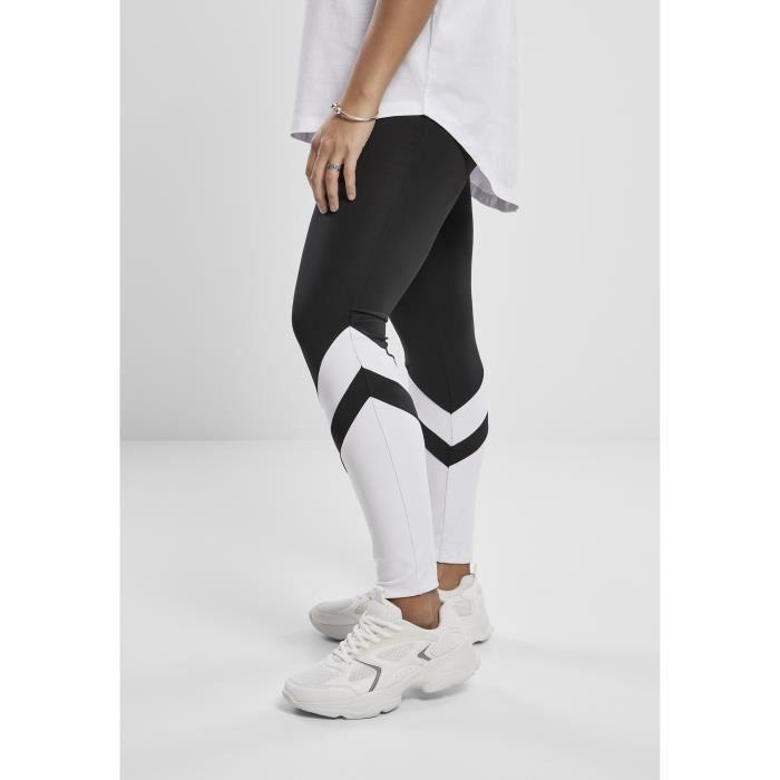 Legging Femme - Urban Classics - Arrow High Waist - Noir/Blanc - Grandes Tailles