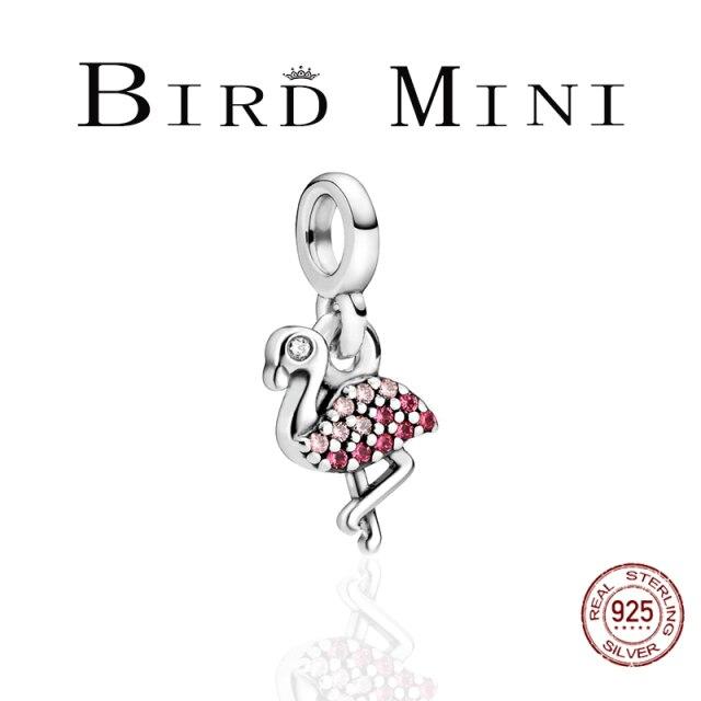 Новый оригинальный браслет Pamura Me из стерлингового серебра 925 пробы, подвеска в виде морской звезды и фламинго, сделай сам, ювелирные изделия для женщин, подарок