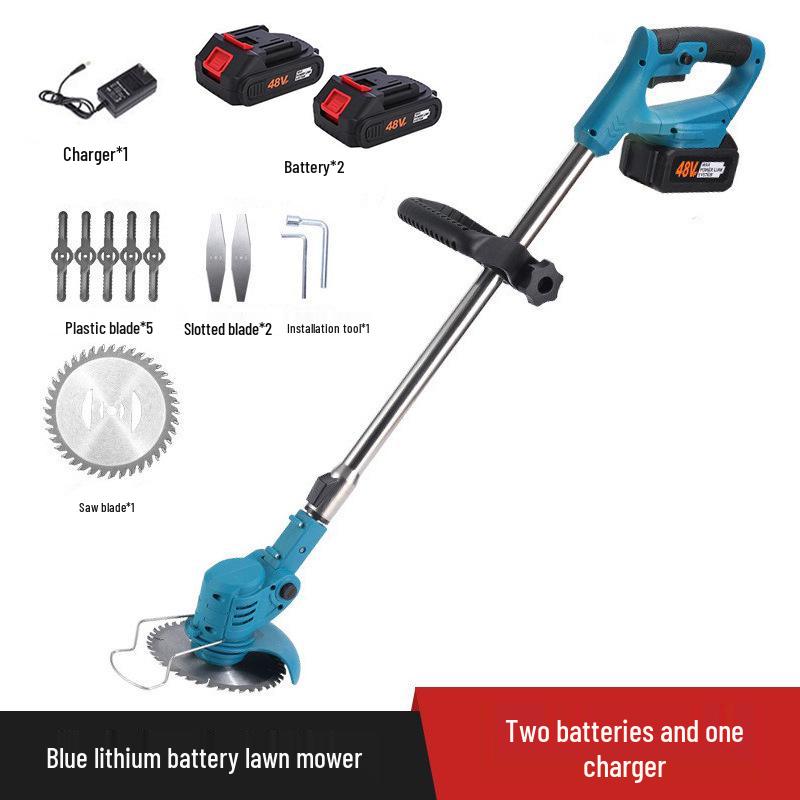 High-Power Rechargeable Electric Lawn Mower with Lithium Battery and String Trimmer