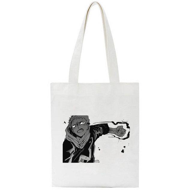 Summer Jujutsu Kaisen Anime Shoulder Canvas Bags Casual Large-capacity Punk Fashion Tote Cartoon Harajuku Kawaii Women Bag