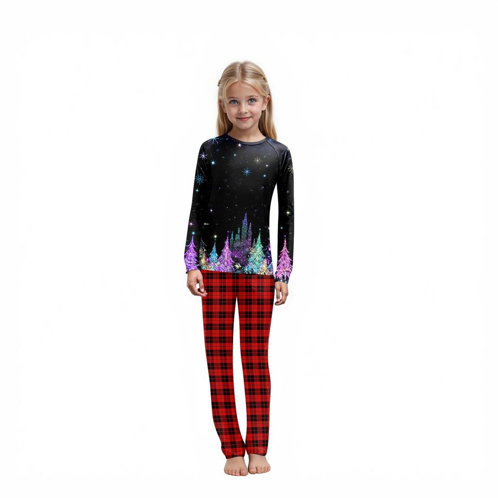 Комплект из топа и брюк с рождественскими принтами для всей семьи Одинаковые комплекты для всей семьи